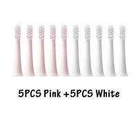 Têtes De Brosse De Rechange Pour Xiaomi Mijia T100,10 Pièces,Brosse À Dents Électrique Sonique,Aspirateur Dupont,Buses Adaptées À Poils Souples.5White 5Pink.