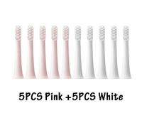 Têtes De Brosse De Rechange Pour Xiaomi Mijia T100,Brosse À Dents Électrique Sonique,Aspirateur Dupont,Poils Souples,Buses Adaptées,10 Pièces De Nettoyage.5Pink 5White