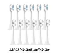 Têtes De Brosse De Rechange Pour Xiaomi Mijia T300/T500/T700,12 Pièces,Dents Électriques Soniques,Bouchons À Poils Souples,Buses D'Emballage Sous Vide.6Whiteblue6White