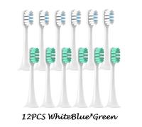 Têtes De Brosse De Rechange Pour Xiaomi Mijia T300/T500/T700,12 Pièces,Dents Électriques Soniques,Bouchons À Poils Souples,Buses D'Emballage Sous Vide.6Whiteblue6Green