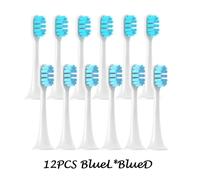 Têtes De Brosse De Rechange Pour Xiaomi Mijia T300/T500/T700,12 Pièces,Dents Électriques Soniques,Bouchons À Poils Souples,Buses D'Emballage Sous Vide.6Bluel6Blued
