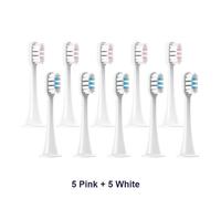 Têtes De Brosse De Rechange Pour Xiaomi Mijia T300/T500/T700,Pour Brosses À Dents Électriques Soniques Avec Capuchons,Emballage Scellé,Têtes Souples.5Pink5White