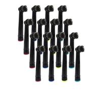 Têtes de brosse en charbon de bambou noir, compatibles avec les brosses à dents électriques OB Advance Power/Pro Health/Triumph/3D Excel/Vitality Precision.(16pcs black)