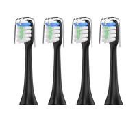 Têtes de brosse for adultes, compatibles avec Xiaomi, X1 X3 2/4-Pack | Têtes de brosse à dents électrique en plastique, type à ondes acoustiques(4pas black)