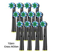 Têtes De Brosse Noires Eb50,Action Croisée,Angle De 16 Degrés,Buses Dentaires De Rechange Pour Brosse À Dents Électrique Oral B D12/D16/Db4010/Db4510.12Pcs Black.
