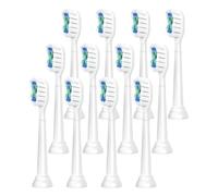 Têtes de brosse rechange compatibles avec les brosses à dents électriques HX6920 et 4100 série 2, recharges nettoyage(White-12 Pcs)