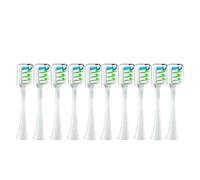 Têtes de brosse rechange for à dents électrique sonique X3/X3U/X5, DuPont, buses poils souples et adaptés, 10 pièces(10pcs White)