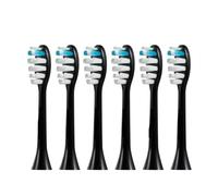Têtes de brosse rechange for à dents électrique ultrasonique TONGWODE E819 E810 EC810, embouts poils souples avec joint d'étanchéité(6PCS Black E819)