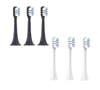 Têtes de brosse remplaçables, compatibles avec Xiaomi Mijia T301 et T302, poils doux et propres, buses blanches et bleues(3 White 3 Blue)