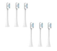 Têtes de brosse remplaçables, compatibles avec Xiaomi Mijia T301 et T302, poils doux et propres, buses blanches et bleues(6 White)