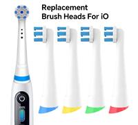 Têtes de brosse rotatives de rechange compatibles avec les brosses à dents électriques Oral B iO séries 2/3/4/5/6/7/7G/8/9/10 (4/8/12 pièces) White-4 Pcs