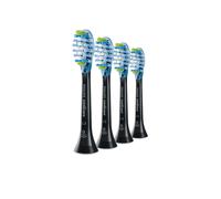 Têtes de brosse soniques Philips HX9044/33 Premium Plaque Defence - Lot de 4, Noir, Caoutchouc, Reconnaissance de tête, Compatible manches Philips Sonicare