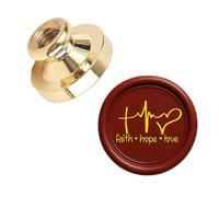 Têtes de cachet de cire chrétienne - Sceaux en laiton de 25 mm, symboles de foi comme croix, Jésus poisson, Dieu bénédiction, pour cartes, journaux, cadeaux - Compatible avec poignées en bois standard