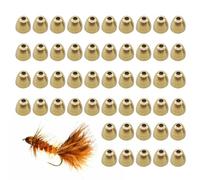 Têtes de cône en laiton - Perles à attaches à fente pour la pêche à la mouche, lourds cordons de coefficient | 50pcs à attachement des cône à attaches, perles de poids en cuivre, matériau de leurre de