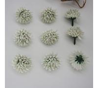 Têtes de fleurs artificielles, 100 pièces, boule chrysanthème en vrac, fausses mamans soie, for décoration fête mariage à faire soi-même(Dusty Green)