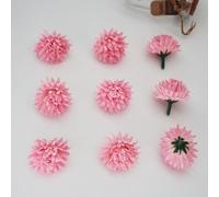 Têtes de fleurs artificielles, 100 pièces, boule chrysanthème en vrac, fausses mamans soie, for décoration fête mariage à faire soi-même(Pink)