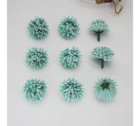 Têtes de fleurs artificielles, 100 pièces, boule chrysanthème en vrac, fausses mamans soie, for décoration fête mariage à faire soi-même(Teal)