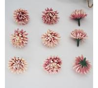 Têtes de fleurs artificielles, 100 pièces, boule chrysanthème en vrac, fausses mamans soie, for décoration fête mariage à faire soi-même(Champagne Pink)
