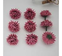 Têtes de fleurs artificielles, 100 pièces, boule chrysanthème en vrac, fausses mamans soie, for décoration fête mariage à faire soi-même(Fuchsia)