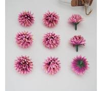 Têtes de fleurs artificielles, 100 pièces, boule chrysanthème en vrac, fausses mamans soie, for décoration fête mariage à faire soi-même(Purple Red)