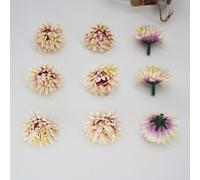 Têtes de fleurs artificielles, 100 pièces, boule chrysanthème en vrac, fausses mamans soie, for décoration fête mariage à faire soi-même(Champagne Purple)