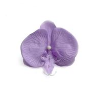 Têtes de fleurs d'orchidées artificielles, 30 pièces, 3.9 pouces, fausses rouges en soie Cymbidium, toucher réel, for Bouquet mariage, centres table(Light Purple)
