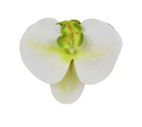 Têtes de fleurs d'orchidées artificielles, 40 pièces, 3.9 pouces, fausses en vrac for centres table mariage, décoration maison DIY(White Green)