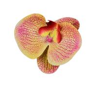 Têtes de fleurs d'orchidées artificielles, 40 pièces, 3.9 pouces, fausses en vrac for centres table mariage, décoration maison DIY(Yellow Purple)