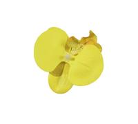 Têtes de fleurs d'orchidées artificielles, 50 pièces, 3.1 pouces, fausses en soie rouge, for Bouquet mariage, décor artisanal DIY(Yellow)
