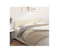 vidaXL 2 x Têtes de Lit Meubles de Chambre à Coucher Accessoires de Lit Simple Têtes de Cadre de Lit Intérieur Crème 90x5x78/88 cm Similicuir