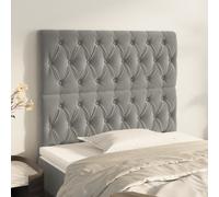 vidaXL Tête de lit Velours gris clair 200x7x78/88 cm