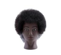 Têtes de mannequin afro en cheveux humains, for la pratique du coiffage et tressage(6 inch A)