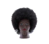 Têtes de mannequin afro en cheveux humains, for la pratique du coiffage et tressage(8 inch A)