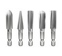 Têtes de meulage cylindriques en métal, limes rotatives pour la gravure sur métal, fraise de lime rotative, outil d ' ébavurage à tige de 1/4 pouces, 5 pièces