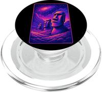 Têtes de Moai de l'île de Pâques - Rapa NUI Alien Galaxy Art PopSockets PopGrip pour MagSafe