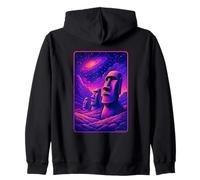 Têtes de Moai de l'île de Pâques - Rapa NUI Alien Galaxy Art Sweat à Capuche
