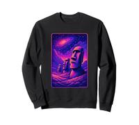 Têtes de Moai de l'île de Pâques - Rapa NUI Alien Galaxy Art Sweatshirt