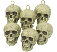 Têtes de Mort - SIROCO - Lot de 6 - 10 cm - Plastique - Décoration Halloween