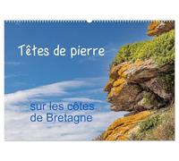 Têtes de pierre sur les côtes de Bretagne (Calendrier mural 2027 DIN A2 vertical), CALVENDO calendrier mensuel: créatures mystérieuses dans les rochers des côtes bretonnes