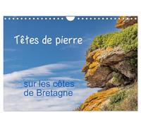 Têtes de pierre sur les côtes de Bretagne (Calendrier mural 2027 DIN A4 vertical), CALVENDO calendrier mensuel: créatures mystérieuses dans les rochers des côtes bretonnes