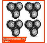 Têtes de rasage de rechange pour hommes 3 lames de barbe de rechange 4D tête supplémentaire flottante en acier inoxydable étanche