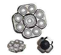 Têtes de rasoir électriques - Fixation de remplacement de 9 en 1, pales à double anneau | Tête de rotation rotative universelle pour hommes chauves, accessoires de toilettage mouillés et secs pour la