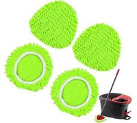 Têtes de Rechange compatibles avec Les balais rotatifs Vileda Turbo EasyWring en Microfibre triangulaires rotatives à 360 pour Tous Les sols, lavables en Machine, Utilisation Humide et sèche
