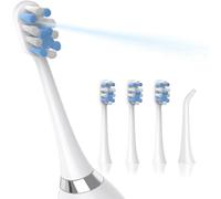 Têtes De Rechange Kit 3 Brossettes Ultra Souple Et 1 Jet D'Eau, Compatible Avec 2 En 1 Brosse À Dent Electrique Sonique Avec Jet Dentaire[TEE530273]
