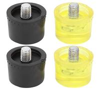 Têtes de Rechange pour Marteau en Caoutchouc, 2 Embouts de Tête de Frappe en Caoutchouc, Ensemble D'embouts de Rechange pour Maillet avec Bouton à Vis de Montage Jaune Noir(35 mm)