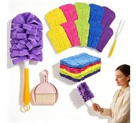 Têtes de Rechange pour plumeau en Chenille, plumeau en Microfibre Chenille Lavable et réutilisable, lingettes de Nettoyage électrostatiques à 360° pour Surfaces Multiples (10PCS,Standard)
