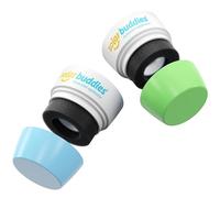 Têtes de remplacement Solar Buddies Duo avec couvercles Bleu/Vert - Compatible avec l'applicateur de crème solaire rechargeable pour enfants - Contenance 100 ml (PAS une unité complète)