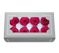 Têtes de Roses Éternelles Haut de Gamme Naturelles (4-5cm) - Durée 3-5 Ans, Déco Maison, Cadeaux Festifs, DIY - sans Entretien & Écologique (Rose vif1)