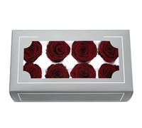 Têtes de Roses Éternelles Haut de Gamme Naturelles (4-5cm) - Durée 3-5 Ans, Déco Maison, Cadeaux Festifs, DIY - sans Entretien & Écologique (Bordeaux)