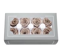 Têtes de Roses Éternelles Haut de Gamme Naturelles (4-5cm) - Durée 3-5 Ans, Déco Maison, Cadeaux Festifs, DIY - sans Entretien & Écologique (Kaki)